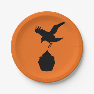 Crow and Cupcake Paper Plate