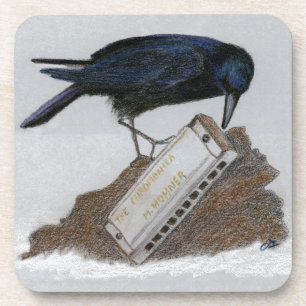 Crow and Harmonica Coaster