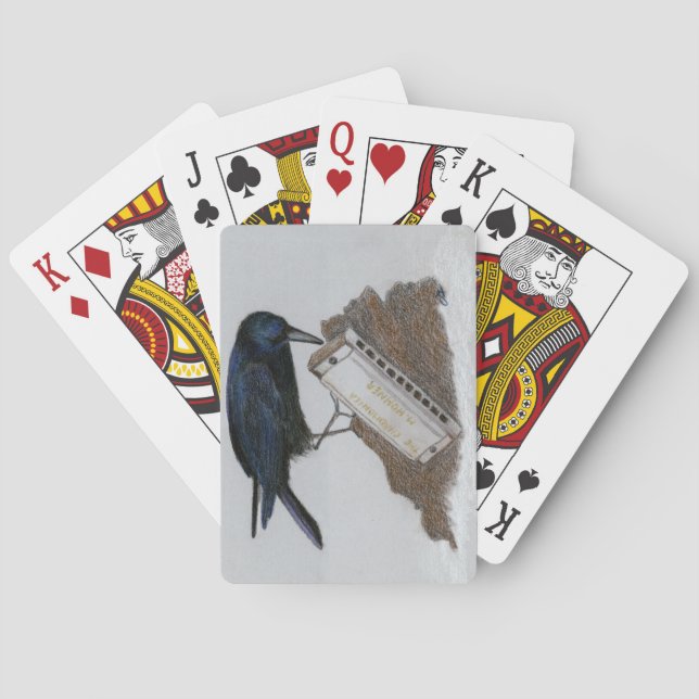 Crow and Harmonica Playing Cards (Back)
