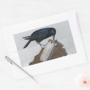Crow and Harmonica Sticker