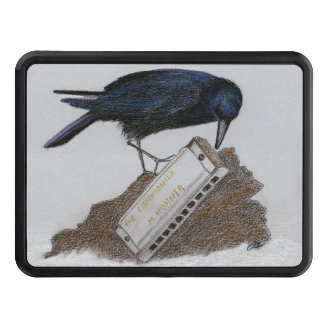 Crow and Harmonica Trailer Hitch Cover (Front)