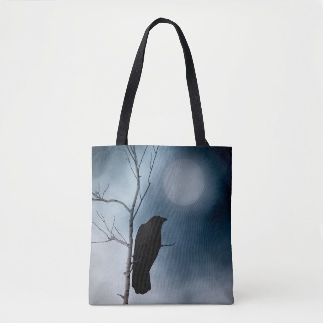 Crow And The Mellow Moon Tote Bag (Front)
