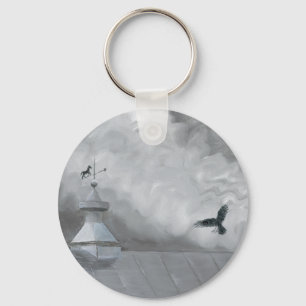 Crow and Weather Vane Keychain