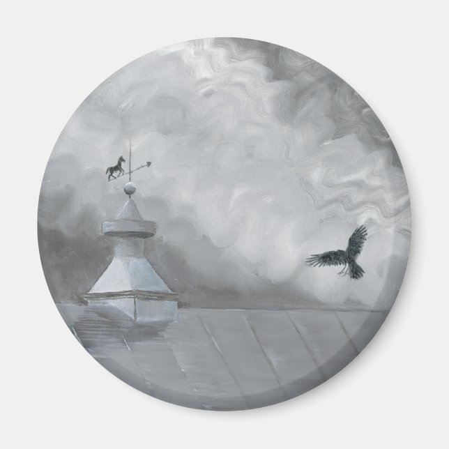 Crow and Weather Vane Magnet (Front)