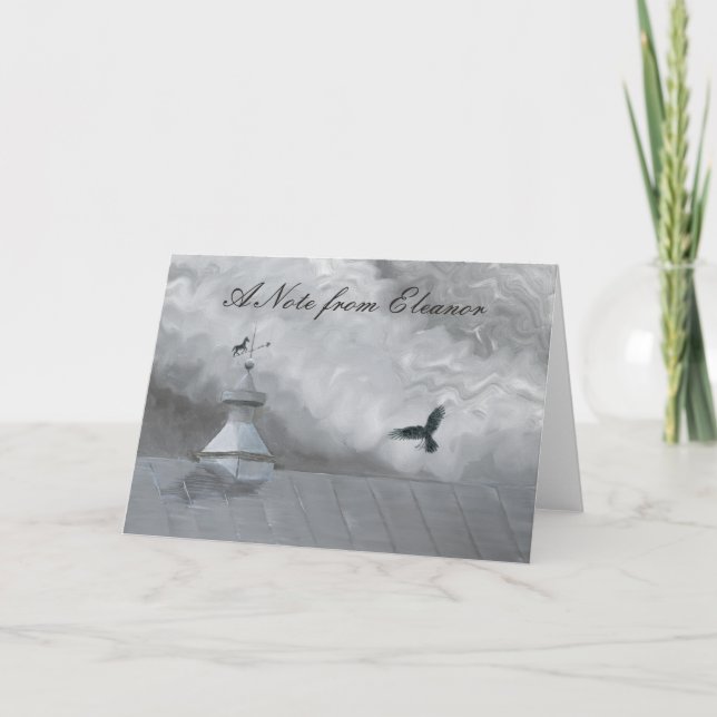 Crow and Weather Vane Note Card (Front)