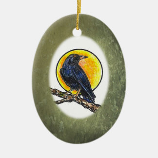 Crow Animal Ally Ceramic Ornament