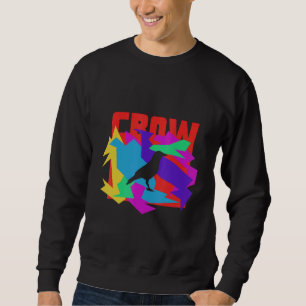Crow Animal Mosaik Puzzle Sweatshirt