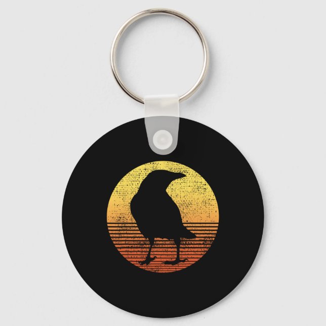 Crow Bird Lover Raven Vintage  Keychain (Front)