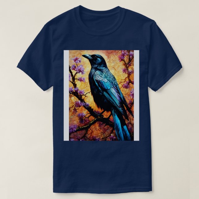 Crow bird painting colours art crow T-Shirt (Design Front)