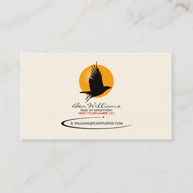 Crow Business Card (W/ Sun Backdrop) (Front)