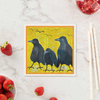 crow chick napkin