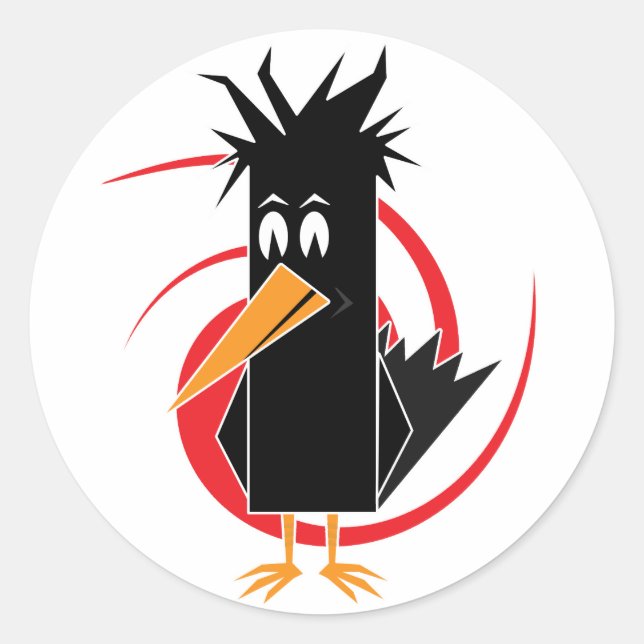 Crow Classic Round Sticker (Front)