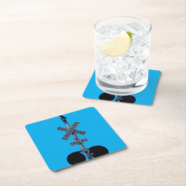 Crow Crossing Guard  Square Paper Coaster (Insitu)