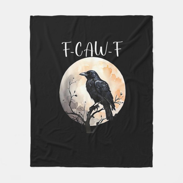 Crow F-Caw-F Funny Bird Aesthetic Casual Fleece Blanket (Front)