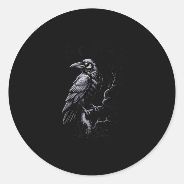 Crow, F-Caw-F Funny Bird Classic Cool Classic Round Sticker (Front)