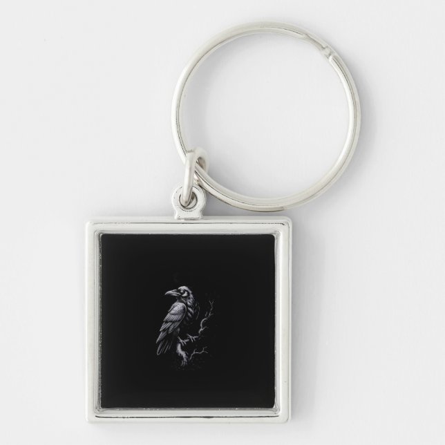 Crow, F-Caw-F Funny Bird Classic Cool Keychain (Front)