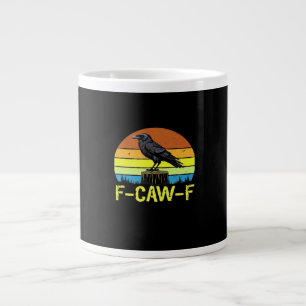 Crow F-Caw-F Funny Bird Classic Minimal Clean Large Coffee Mug