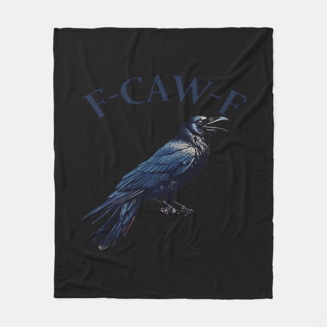 Crow, F-Caw-F Funny Bird Creative Casual Fleece Blanket (Front)