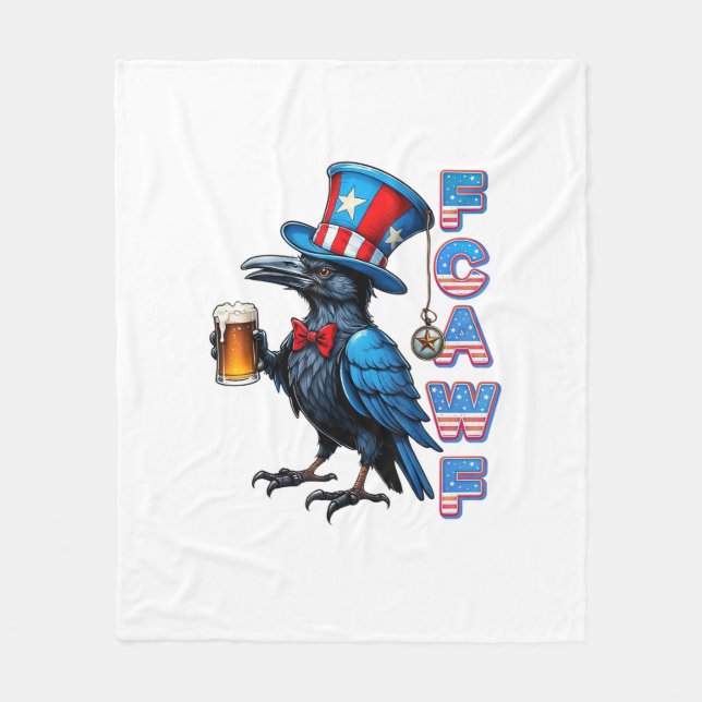 Crow, F-Caw-F Funny Bird Creative Casual Fleece Blanket (Front)