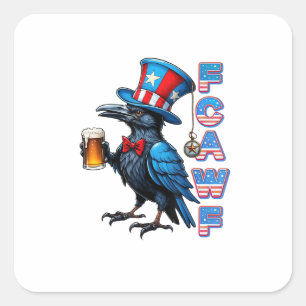 Crow, F-Caw-F Funny Bird Creative Casual Square Sticker