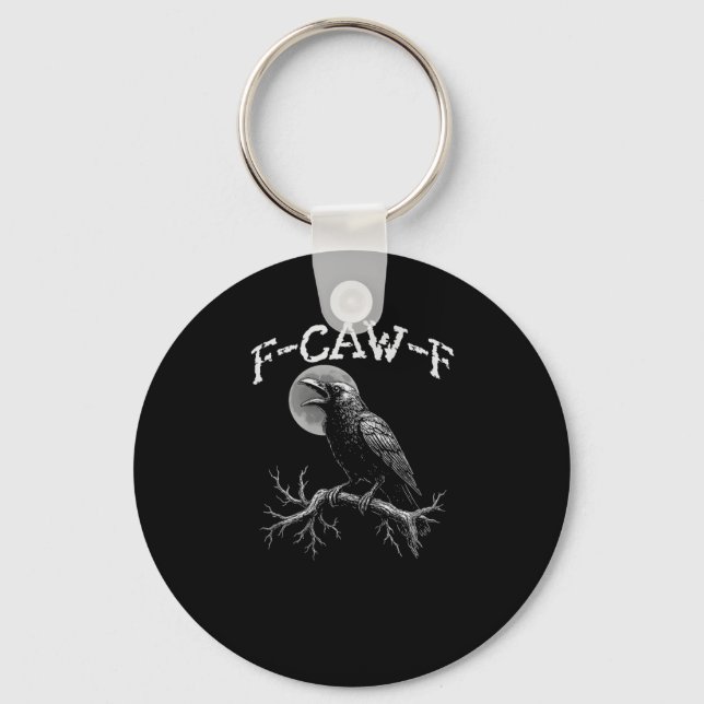 Crow F-Caw-F Funny Bird Crow Humour Tri-blend Tren Keychain (Front)