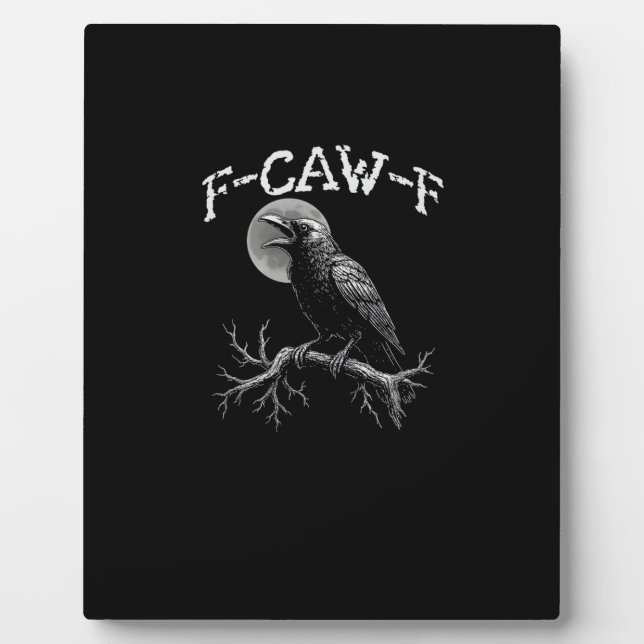 Crow F-Caw-F Funny Bird Crow Humour Tri-blend Tren Plaque (Front)