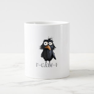 Crow, F-Caw-F Funny Bird F-Caw-F Cow Humor Meme Large Coffee Mug