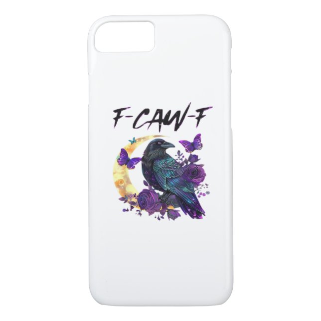 Crow F-Caw-F Funny Bird F-Caw-F Moon Gothic Adult Case-Mate iPhone Case (Back)
