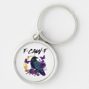Crow F-Caw-F Funny Bird F-Caw-F Moon Gothic Adult Keychain