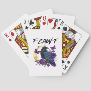 Crow F-Caw-F Funny Bird F-Caw-F Moon Gothic Adult Playing Cards