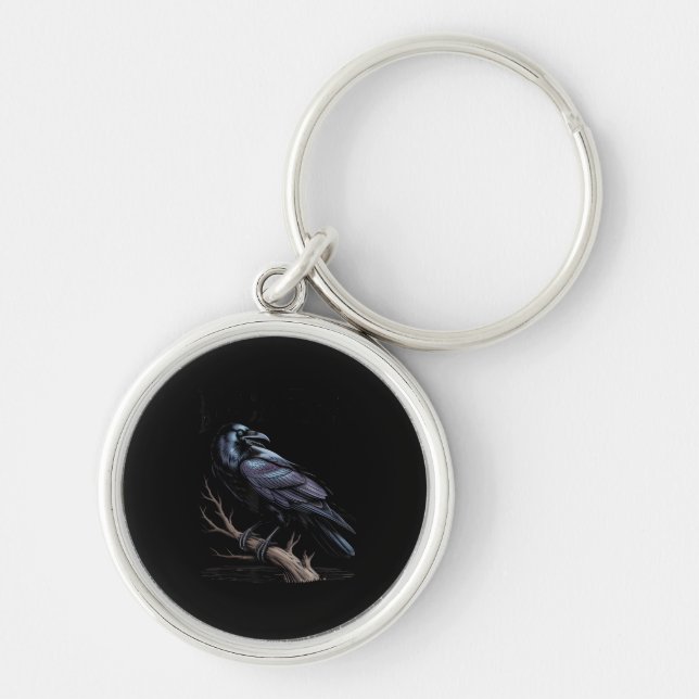 Crow, F-Caw-F Funny Bird Funny Quote Keychain (Front)