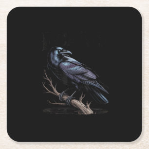 Crow, F-Caw-F Funny Bird Funny Quote Square Paper Coaster