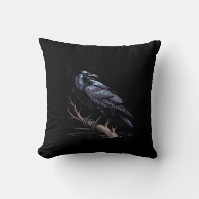 Crow, F-Caw-F Funny Bird Funny Quote Throw Pillow (Front)