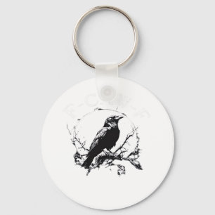 Crow, F-Caw-F Funny Bird Funny Trendy Keychain