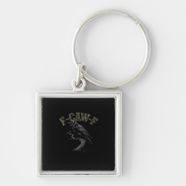 Crow F-Caw-F Funny Bird Keychain (Front)