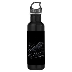Crow, F-Caw-F Funny Bird Minimal Clean 710 Ml Water Bottle