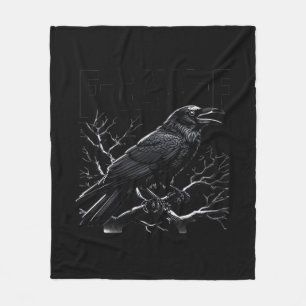 Crow, F-Caw-F Funny Bird Minimal Clean Fleece Blanket