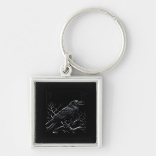 Crow, F-Caw-F Funny Bird Minimal Clean Keychain