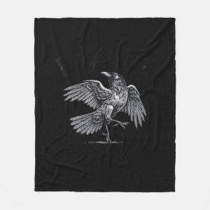 Crow, F-Caw-F Funny Bird Moon Gothic Adult Humor C Fleece Blanket