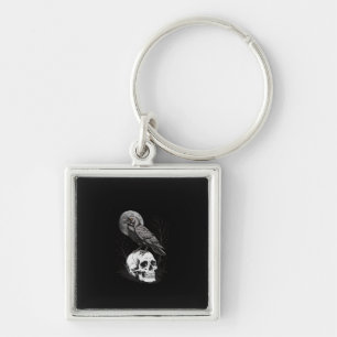 Crow, F-Caw-F Funny Bird Moon Gothic Adult Humor C Keychain