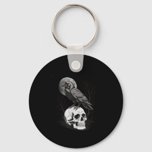 Crow, F-Caw-F Funny Bird Moon Gothic Adult Humor C Keychain