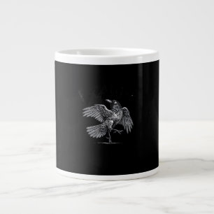 Crow, F-Caw-F Funny Bird Moon Gothic Adult Humor C Large Coffee Mug
