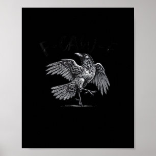 Crow, F-Caw-F Funny Bird Moon Gothic Adult Humor C Poster