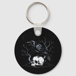Crow, F-Caw-F Funny Bird Moon Gothic Adult Humor Keychain