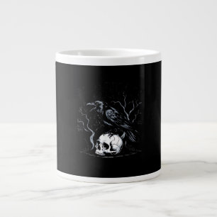 Crow, F-Caw-F Funny Bird Moon Gothic Adult Humor Large Coffee Mug
