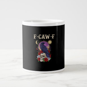 Crow F-Caw-F Funny Bird Moon Gothic Adult Humor Vi Large Coffee Mug