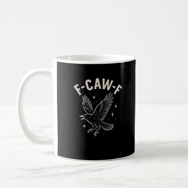Crow F-Caw-F Funny Bird Moon Gothic Adult Humour C Coffee Mug (Left)