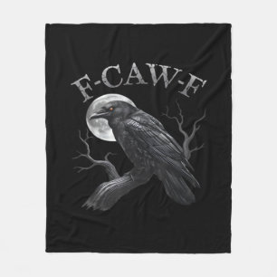 Crow F-Caw-F Funny Bird Moon Gothic Adult Humour C Fleece Blanket
