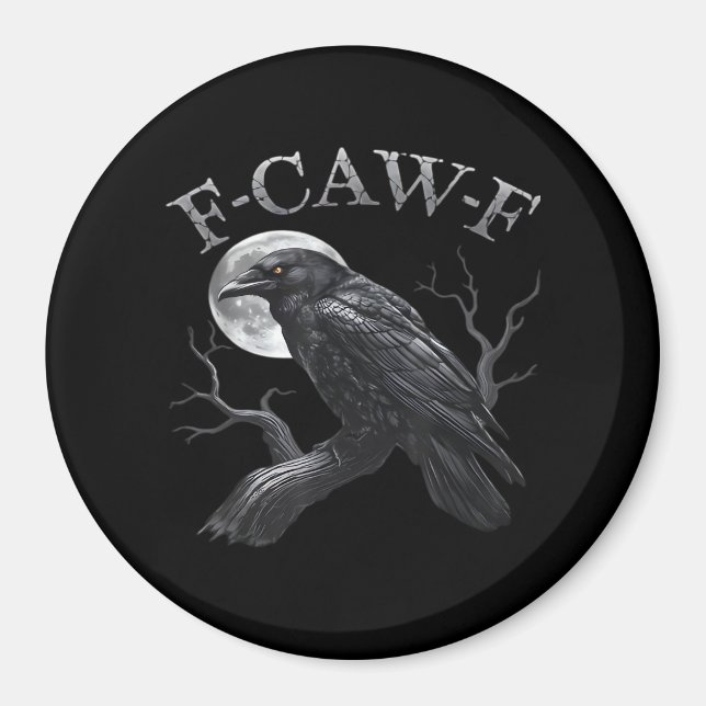 Crow F-Caw-F Funny Bird Moon Gothic Adult Humour C Magnet (Front)