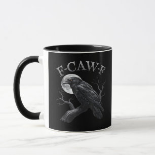 Crow F-Caw-F Funny Bird Moon Gothic Adult Humour C Mug